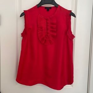 JCrew Sleeveless Blouse, Red, Size 4